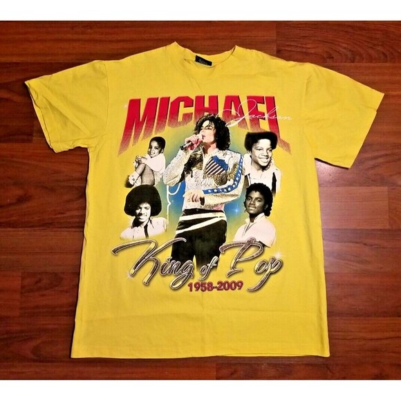 Rare  Michael Jackson 2009 Memorial T Shirt King of Pop Large Tru Cotton   B4 - Picture 1 of 5